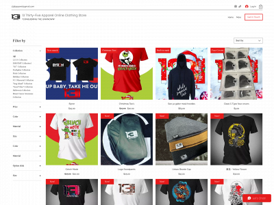 www.1335apparel.com snapshot
