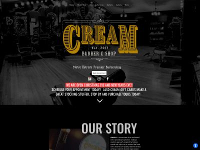 www.creambarber.com snapshot