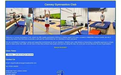 canveygymnasticsclub.com snapshot