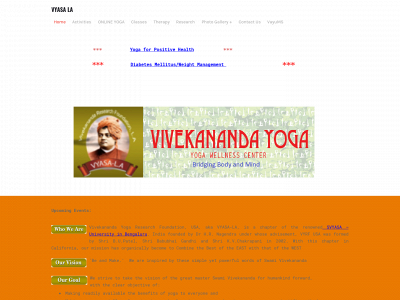 www.vivekanandayoga.org snapshot