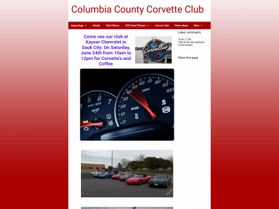 columbiacountycorvetteclub.com snapshot