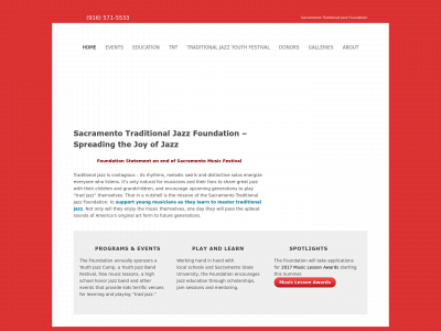 sacjazzfoundation.org snapshot