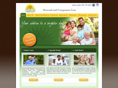 abrighterdayhomecare.org snapshot
