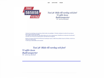 taxi58ystad.se snapshot