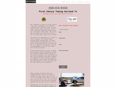 www.towingservicegarlandtx.com snapshot