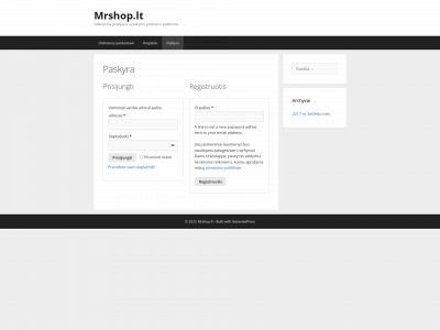 mrshop.lt snapshot