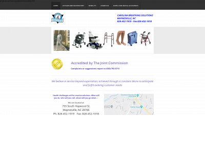 carolinabreathingsolutions.com snapshot