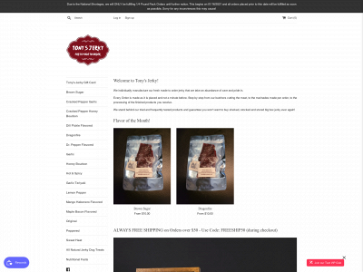 www.tonysjerky.net snapshot
