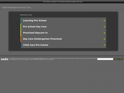 sfparksidepreschool.com snapshot