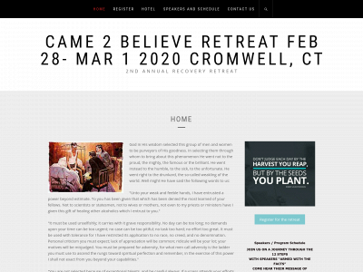 came2believeretreat.com snapshot