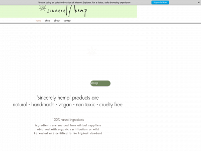 sincerelyhemp.com snapshot