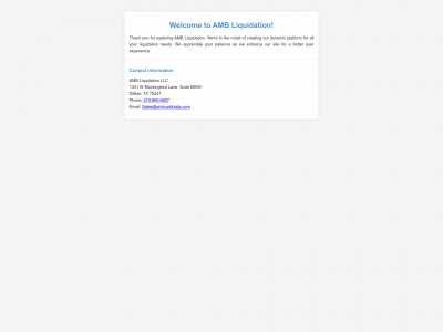 ambliquidation.com snapshot