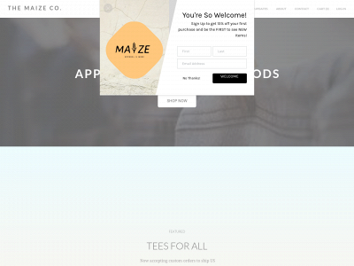 www.maizeapparel.com snapshot