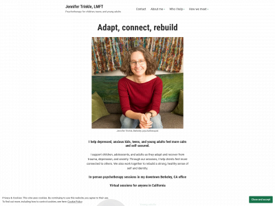 jennifertrinkletherapy.com snapshot