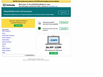 lovelifedirtydiapers.com snapshot