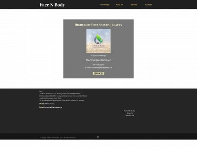 facenbody.ca snapshot