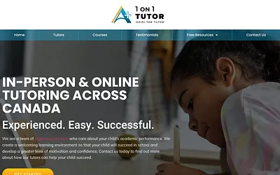 www.1on1tutor.ca snapshot