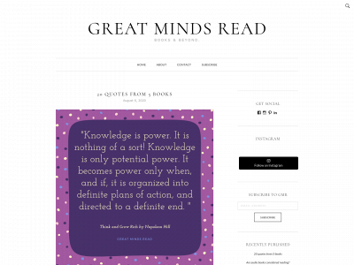 greatmindsread.com snapshot