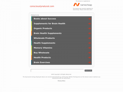 consciouslynatural.com snapshot