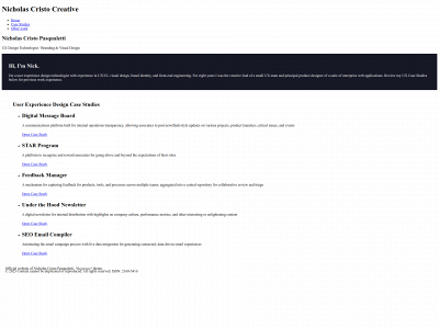 nickpasqualetti.com snapshot