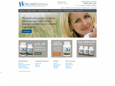 organixessentials.com snapshot