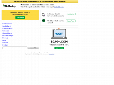 mcleans4missions.com snapshot