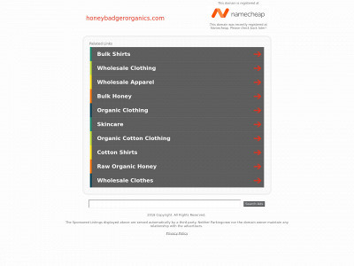 honeybadgerorganics.com snapshot