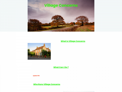 villageconcerns.co.uk snapshot