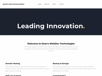 deanswebdev.com snapshot