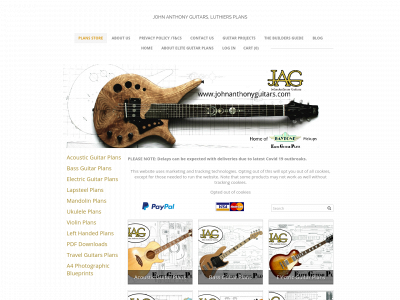 www.johnanthonyguitars.com snapshot