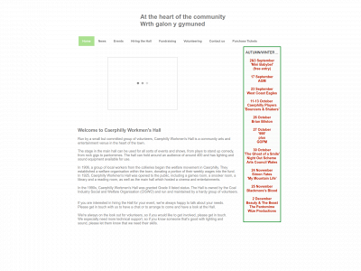 caerphillyworkmenshall.org snapshot