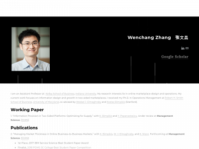 www.wenchangzhang.com snapshot