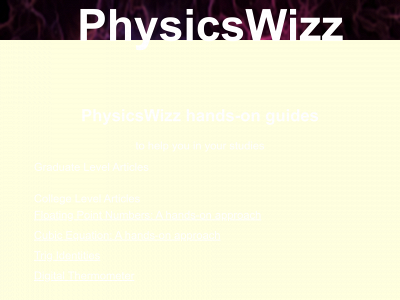 physicswizz.com snapshot