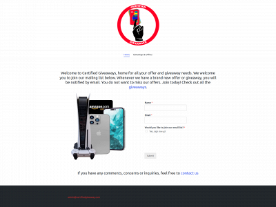 certifiedgiveaway.com snapshot