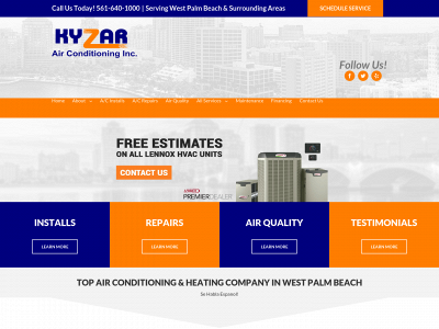 kyzarairconditioning.com snapshot