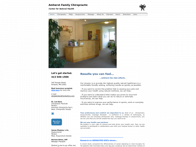 amherstfamilychiro.com snapshot