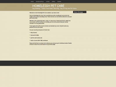 homeleighpetcare.co.uk snapshot