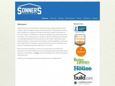 sonnerscontracting.com snapshot