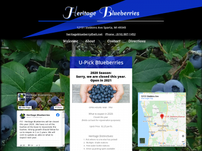 heritageblueberries.com snapshot