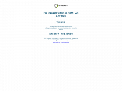 echosystemaudio.com snapshot