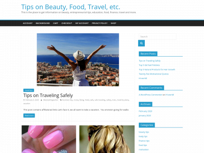tipsonbeautyfoodtravel.com snapshot