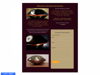 www.auracleinstruments.com snapshot