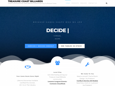 treasurecoastbilliards.com snapshot