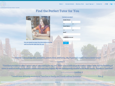 tutorzest.com snapshot