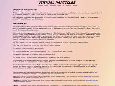 virtualparticles.net snapshot