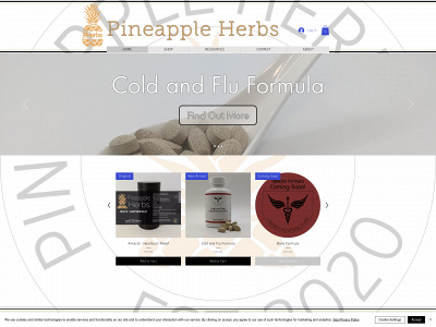 pineappleherbs.com snapshot