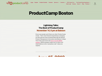 productcampboston.org snapshot