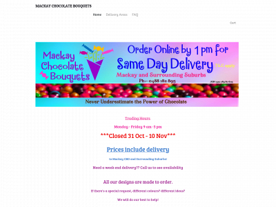 www.mackaychocolatebouquets.com.au snapshot