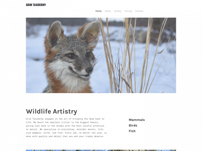 www.grimtaxidermy.com snapshot