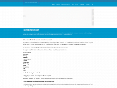 humanitiesfirst.org snapshot
